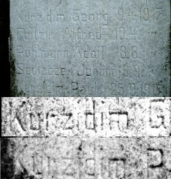  Die Namen am 1.Weltkriegs-Denkmal waren schlecht zu fotografieren, daher auch eine am Computer bearbeitete Version.  