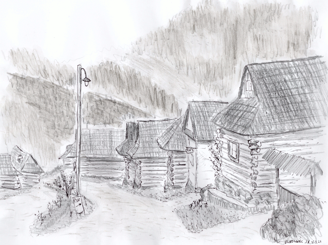 Vlkolinec, Wooden houses